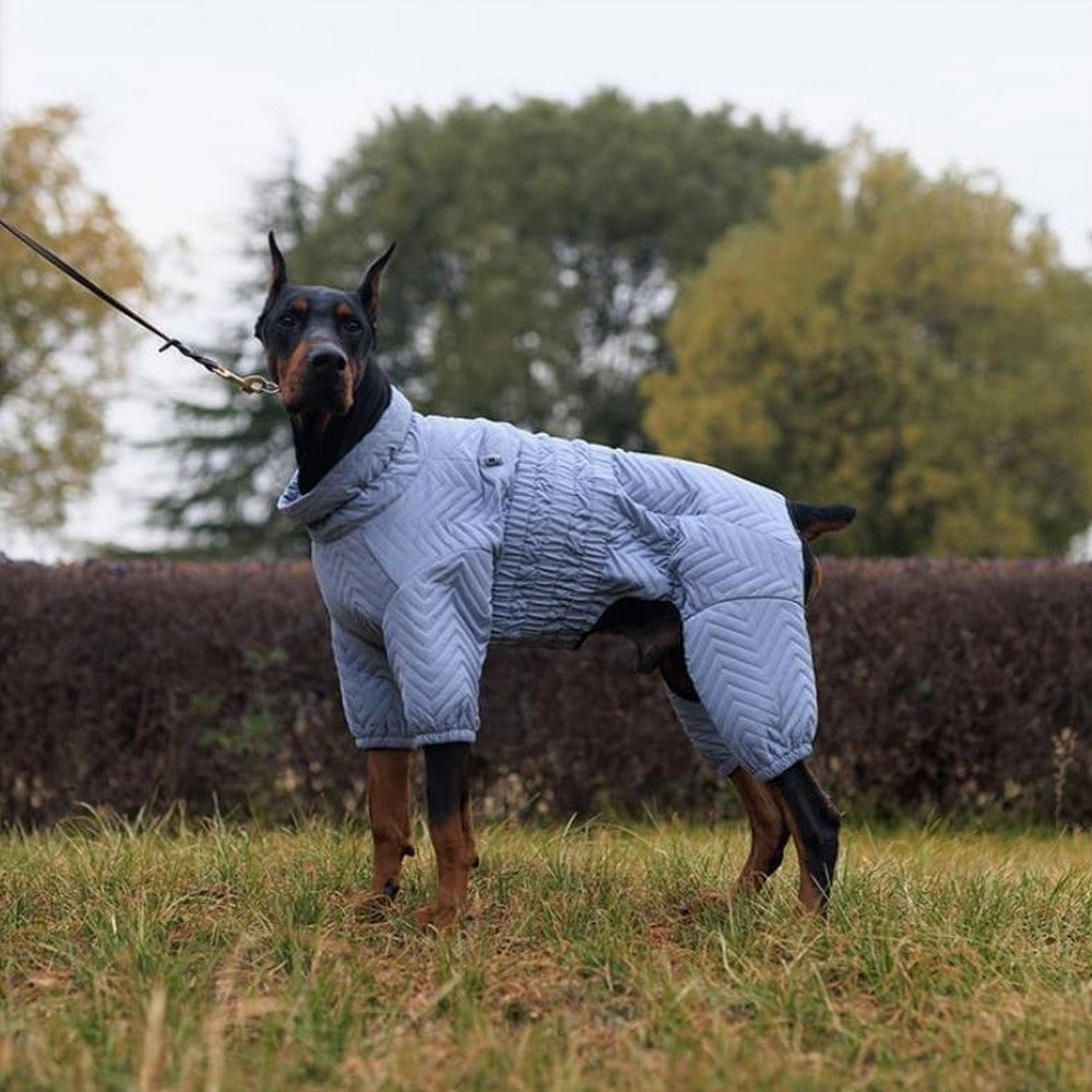 Dog Coat 4 Legs Covered Windproof Waterproof Dog Winter Jacket-Grey