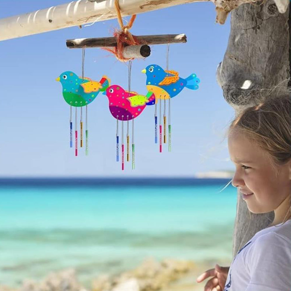 3D Rotating Birds Wind Chime Kit for Kids Make Your Own Wind Chime Wooden Arts