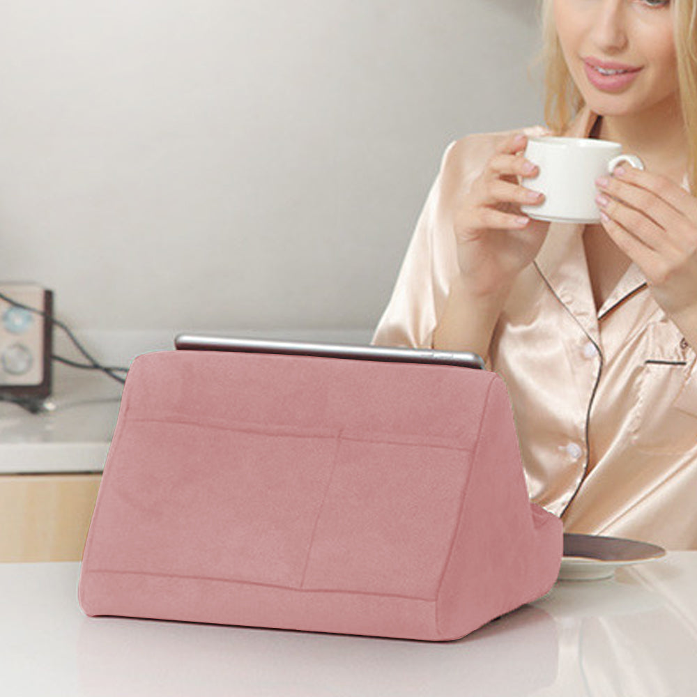 Multi-Angle Tablet Holder Compatible with iPads Lazy Holder Stand for Bed and Desk with 2 Pockets