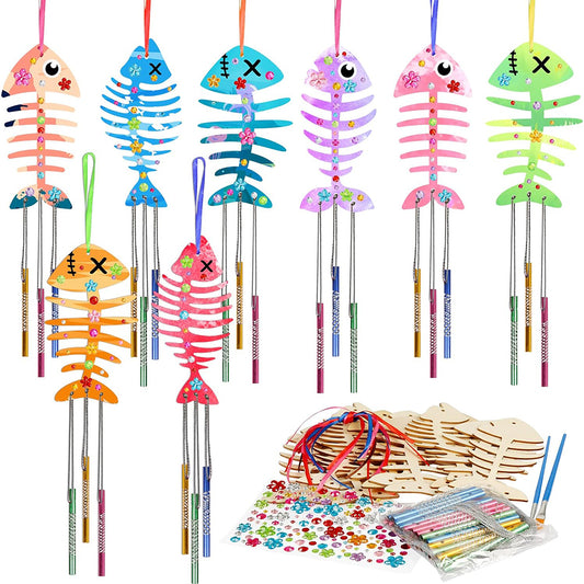 3D Rotating Fish Wind Chime Kit for Kids Make Your Own Wind Chime Wooden Arts