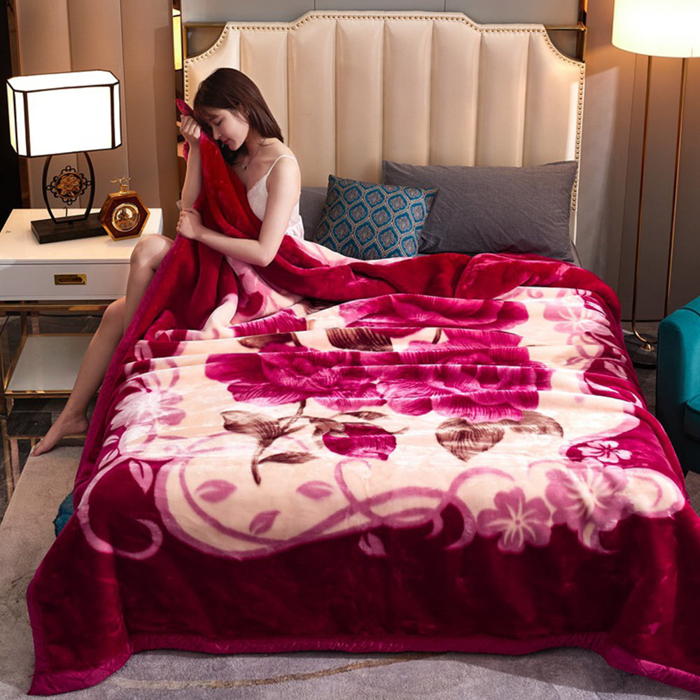 Double Layer Winter Warm Soft Raschel Blanket