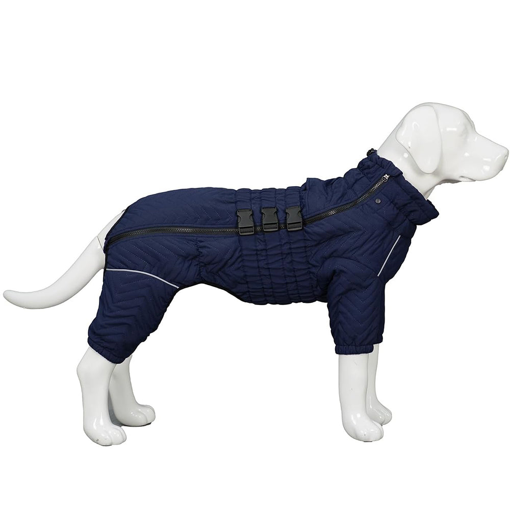 Dog Coat 4 Legs Covered Windproof Waterproof Dog Winter Jacket-Blue