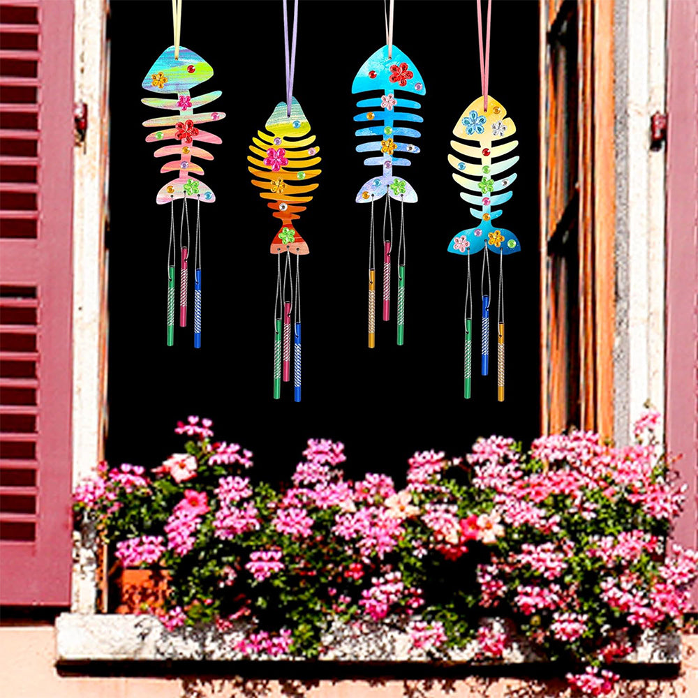 3D Rotating Fish Wind Chime Kit for Kids Make Your Own Wind Chime Wooden Arts