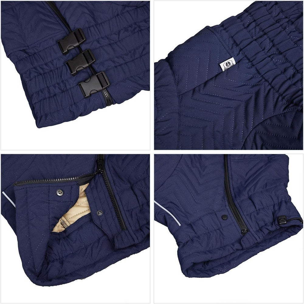 Dog Coat 4 Legs Covered Windproof Waterproof Dog Winter Jacket-Blue