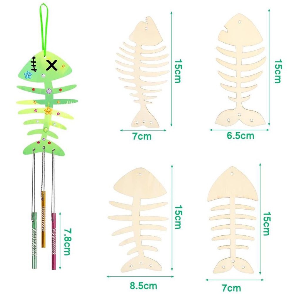 3D Rotating Fish Wind Chime Kit for Kids Make Your Own Wind Chime Wooden Arts