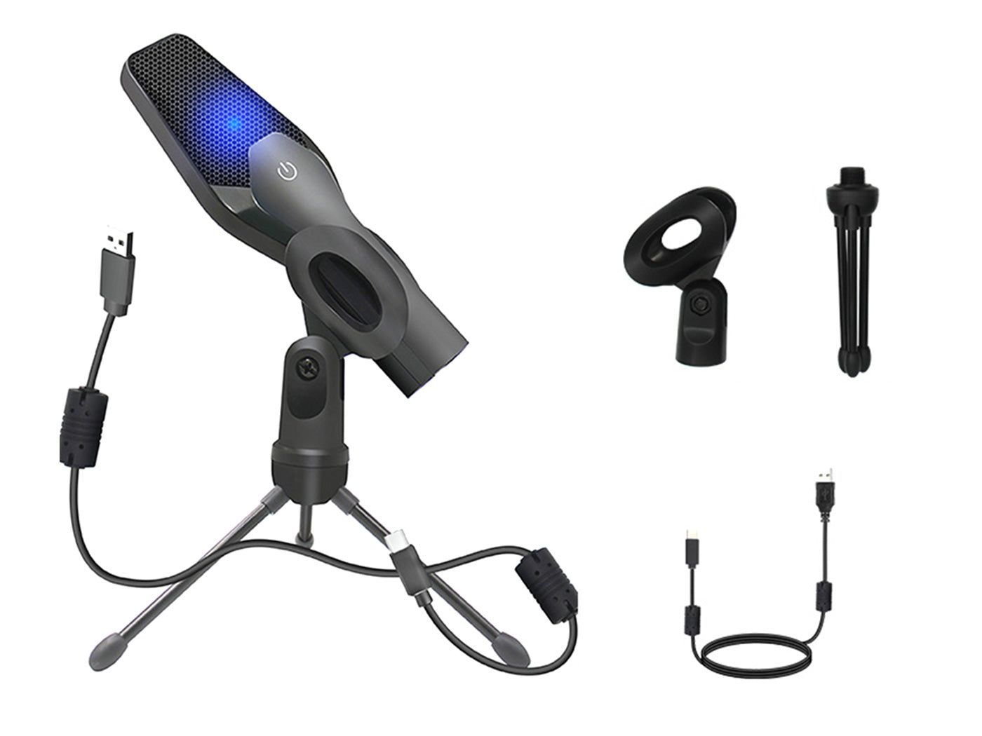 Christmas Gift USB Microphone Computer Condenser Recording Microphones for Laptop Desktop PC
