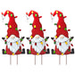 3Pcs Red Metal Gnome Sign Stake Outdoor Lawn Yard Decoration