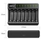 2Pcs 8 Slot Smart Battery Charger with LED Display for AA AAA NiMH Rechargeable Batteries