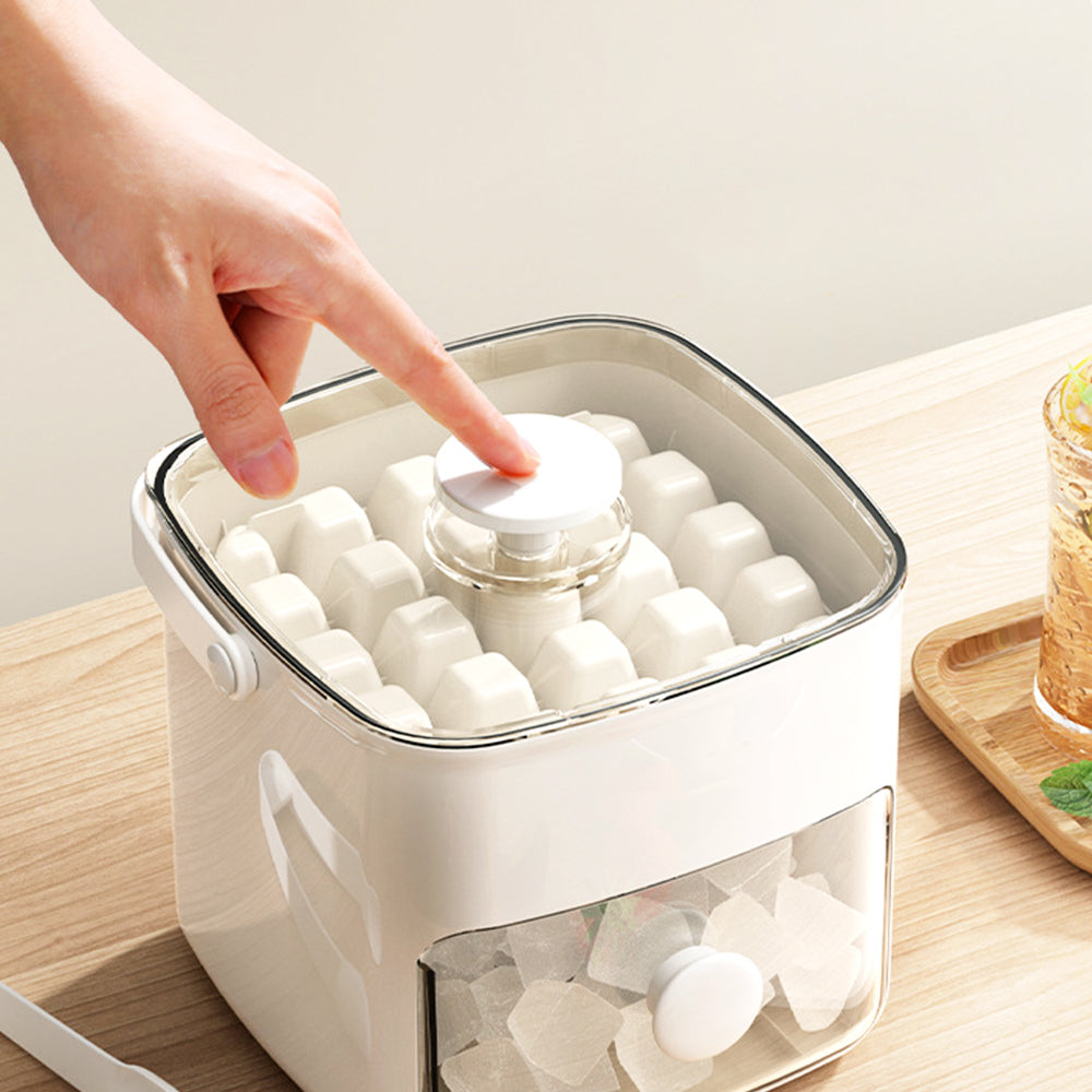 Portable 48 Grids Ice Cube Tray Mould with Lid and Storage Box Scoop Tong Set