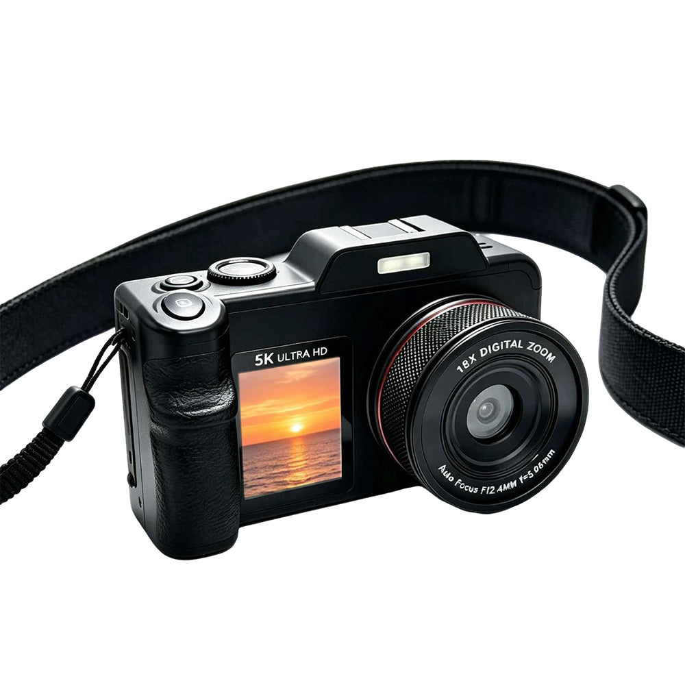5K Dual Screen Digital Camera 80MP 18X Zoom Autofocus Video Camera