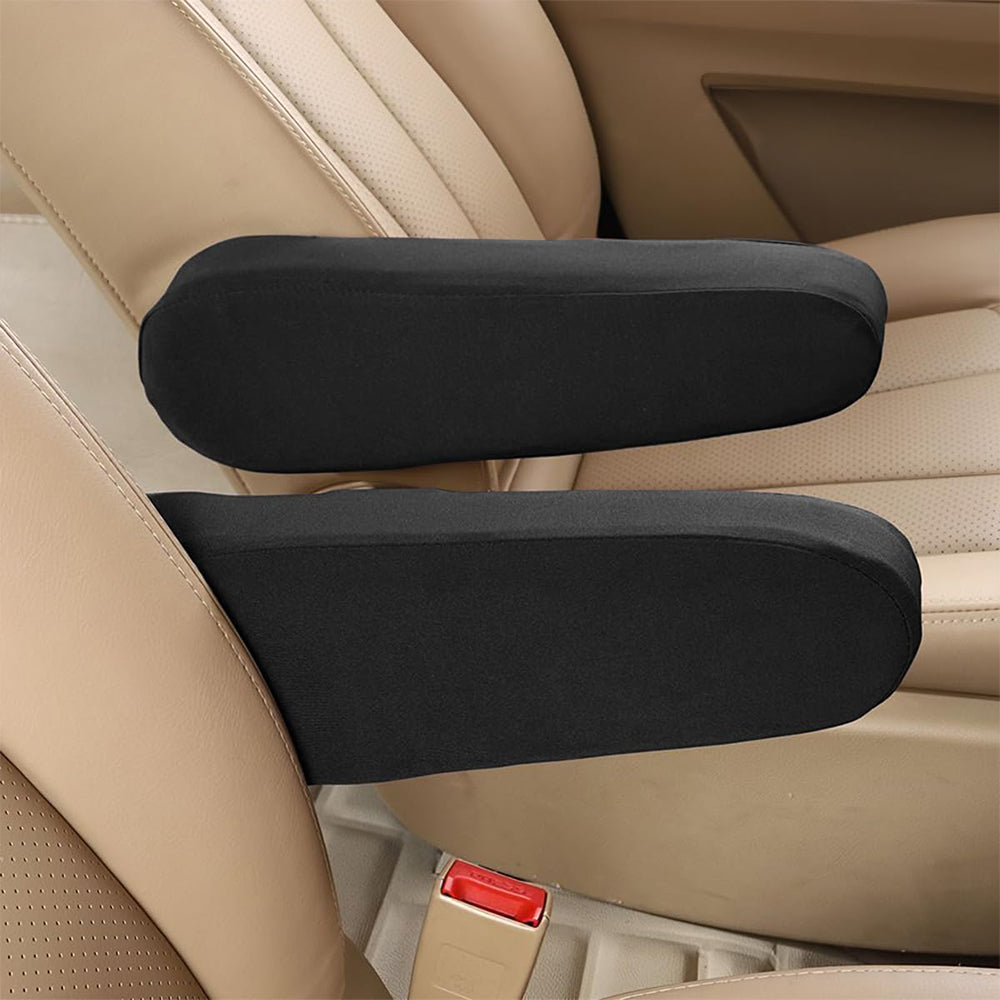 2Pcs Elastic Fabric Car Front Seat Armrest Cover