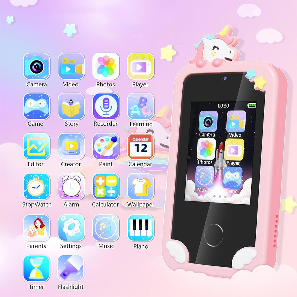 Smart Phone Toy Unicorn Dual Camera Touchscreen Phone with 32G TF Card