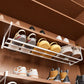 2 Pack Adjustable Shoe Shelf Space Saving Under Cabinet Shoe Rack for Closet White