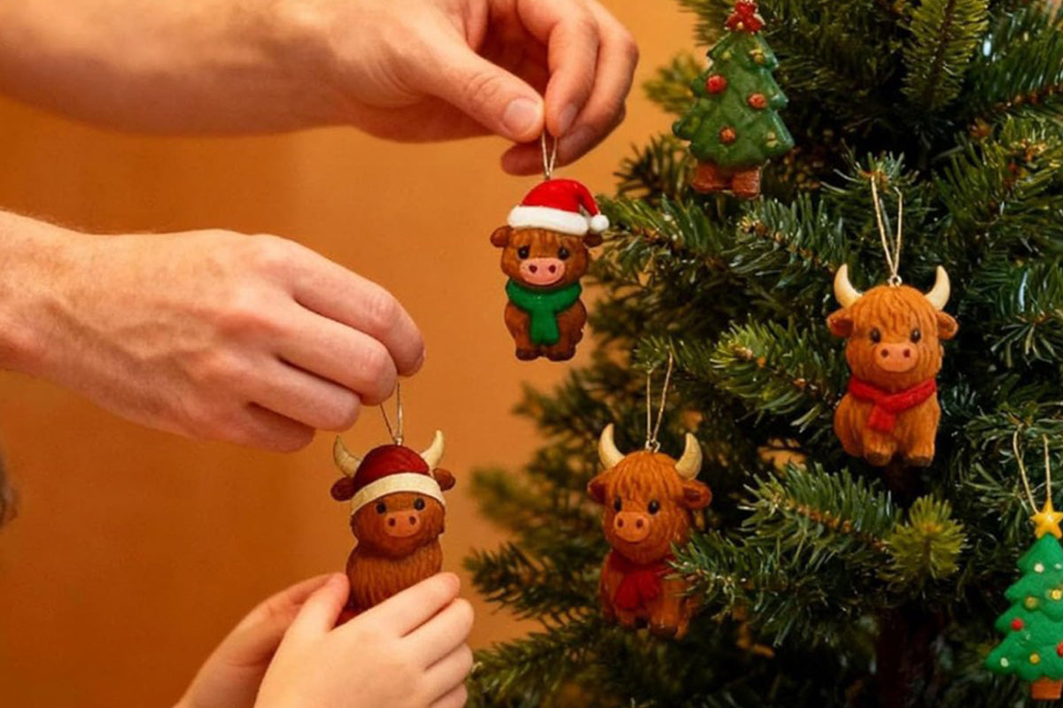 2D Highland Cow Advent Calendar 24 Days Christmas Countdown Calendar for Xmas Tree
