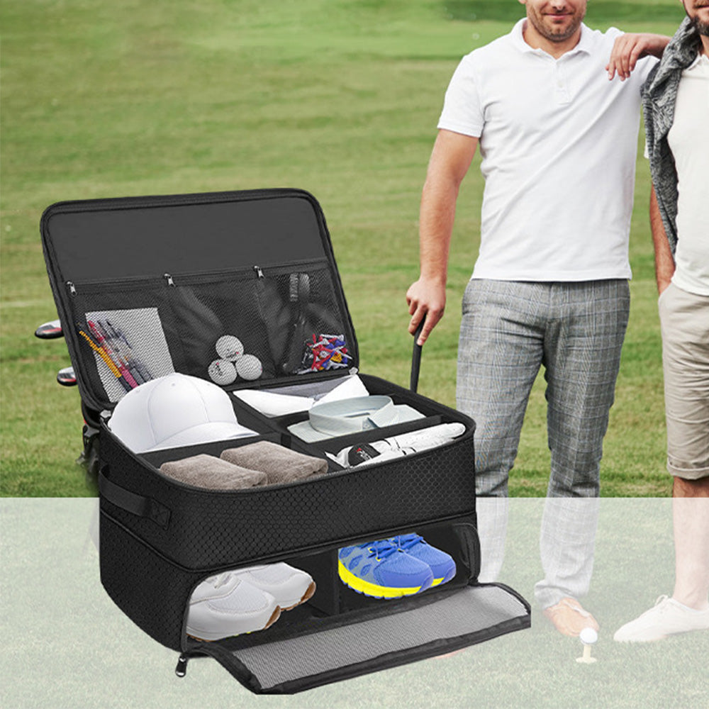2 Layer Golf Trunk Organizer Car Golf Locker With Separate Ventilated Compartment