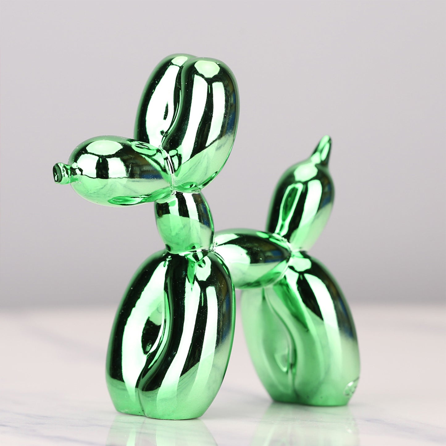 Electroplated Silver Resin Balloon Dog Statues Cute Home Decor Ornaments