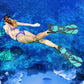 Pair of Snorkel Fins Snorkeling Diving Swimming Fins Barefoot Flippers
