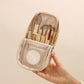 Portable PU Leather Standing Makeup Organizer Bag Makeup Brush Pouch