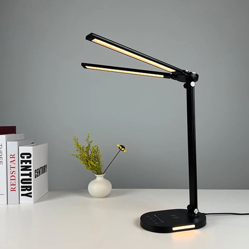 Double Head LED Eye-Caring Foldable Touch Control Desk Light