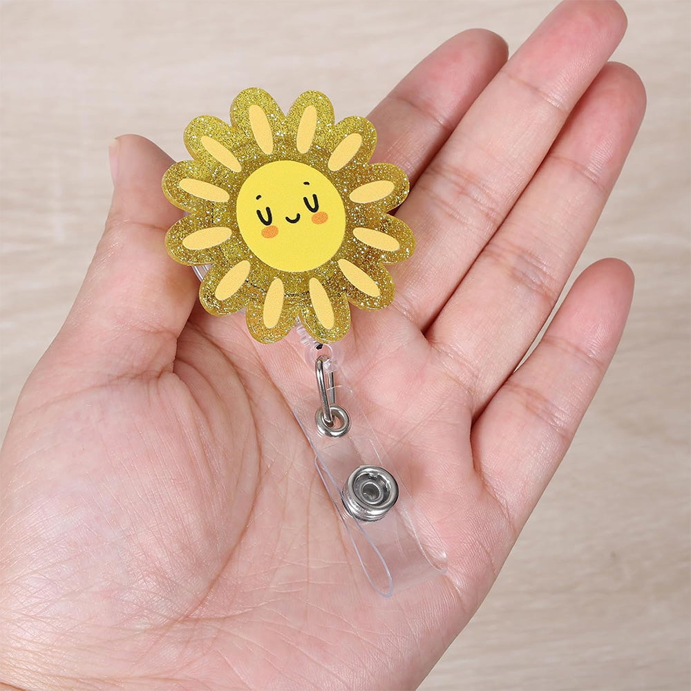 Retractable Badge Reel Cute Badge Clip for Students Staff Teacher