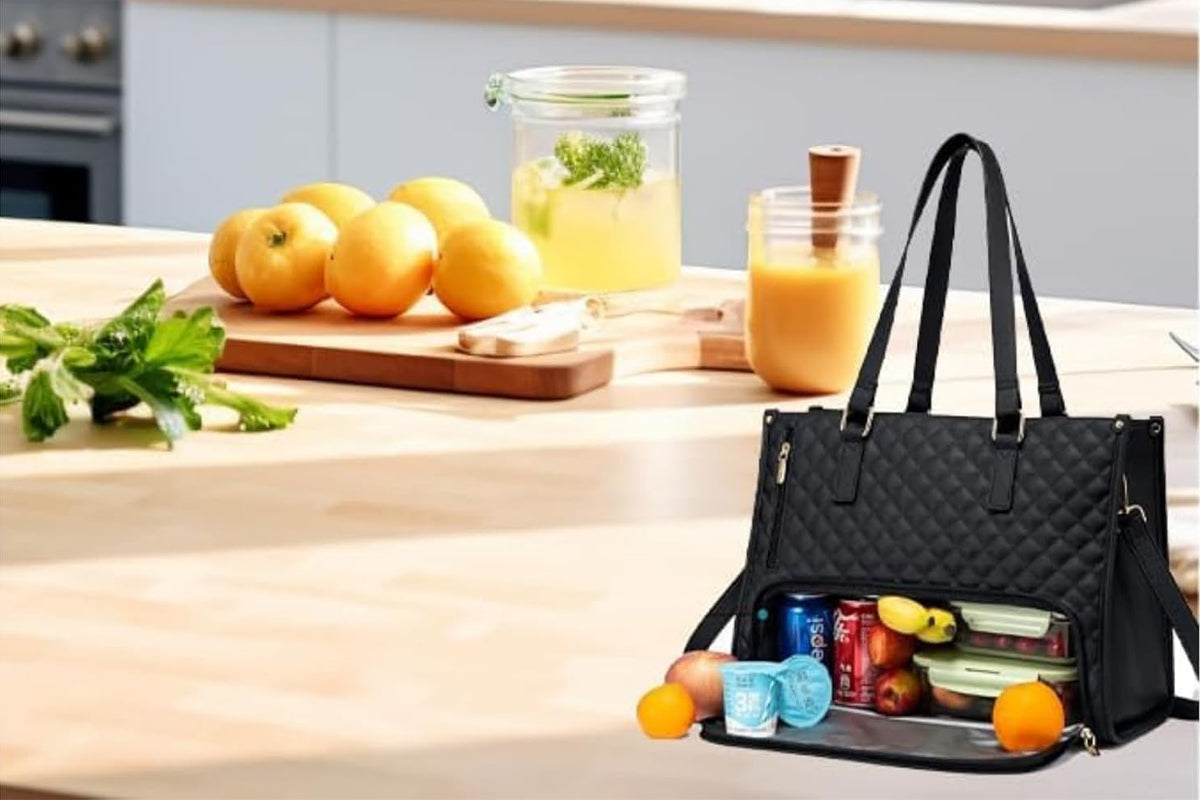 2-in-1 Tote Travel Bag and Wallet with Insulated Lunch Compartment