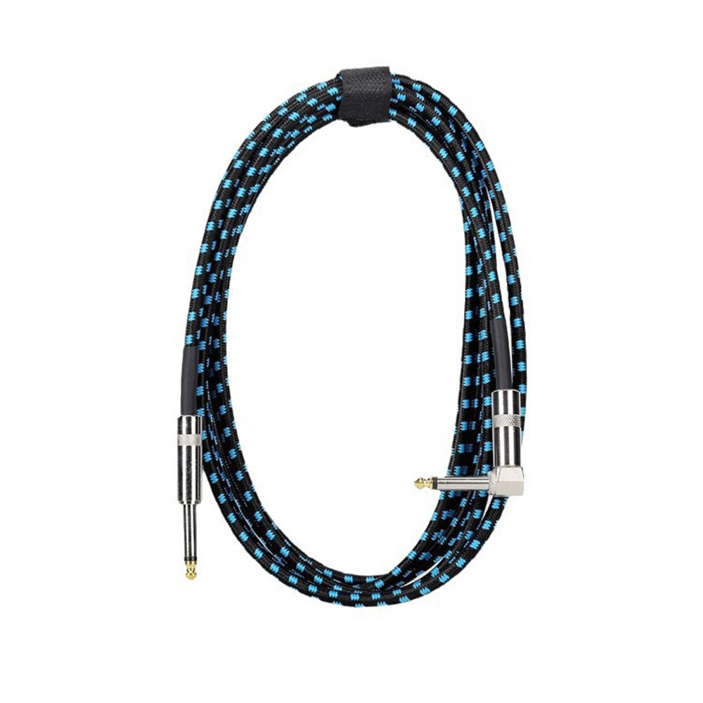 3m Audio Cable 6.35mm Straight to Right Angle Cord for Amplifiers and Effects