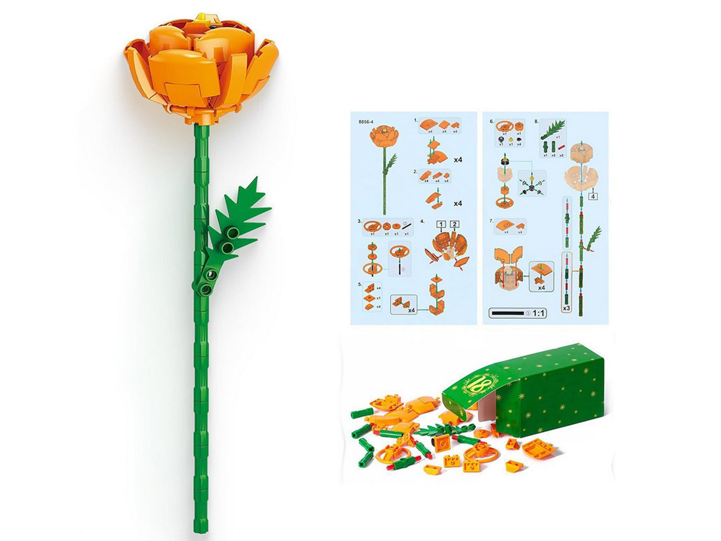 Flower Bouquet Building Blocks Advent Calendar Christmas Gift Box