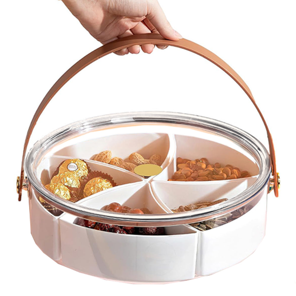 Divided Serving Tray with Lid and Handle Snack Platter Organizer