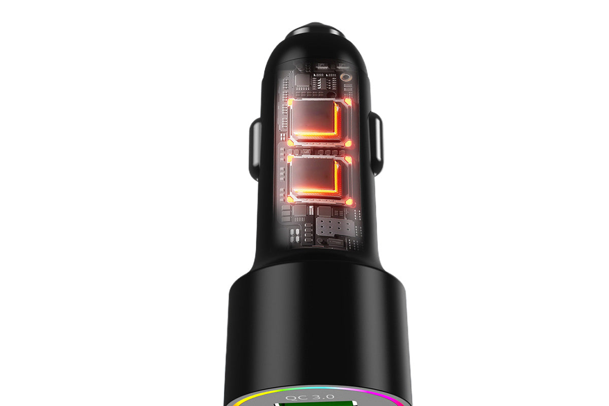 3 In 1 Car Charger With Retractable Coiled Cable USB And Type-C Fast Charging