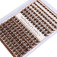Dark Brown Natural Cluster Lashes DIY Fluffy Individual Reusable for Light Hair