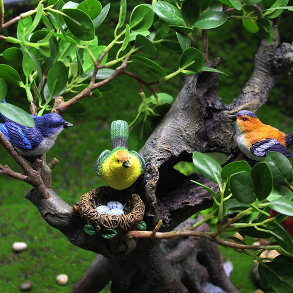 Fairy Garden Miniature Mini Birds with Nest Figurines