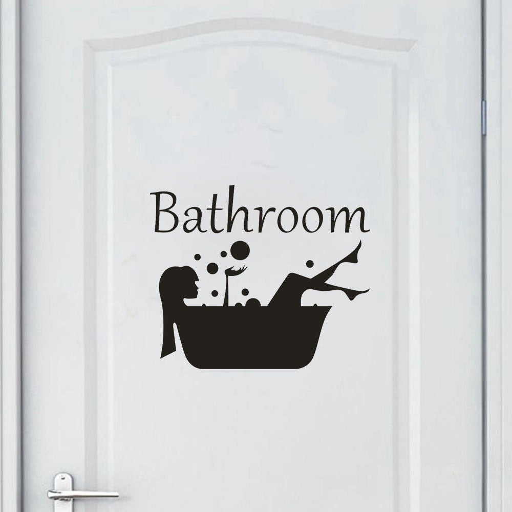 3 Pieces Bathroom Wall Decals Sticker Bathtub Pattern Wall Sticker