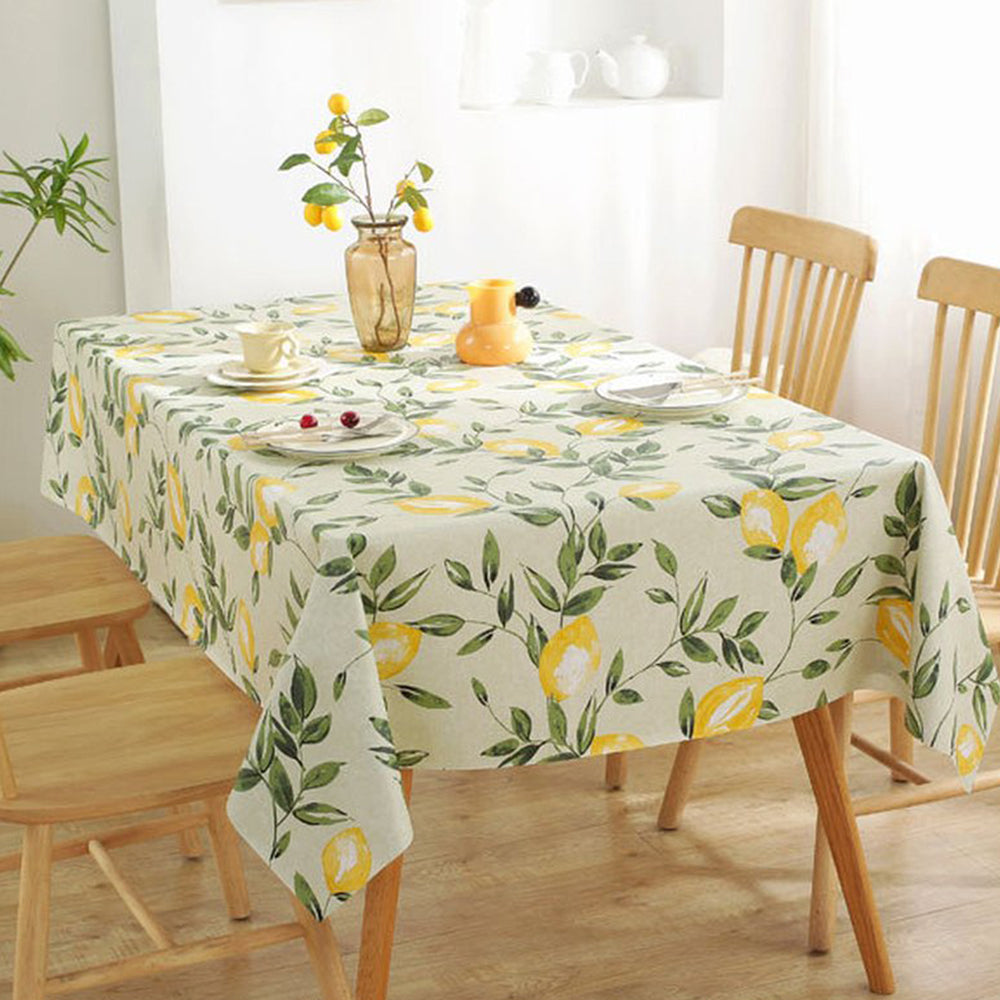 PVC Tablecloth Waterproof Oilproof with Lemon Pattern