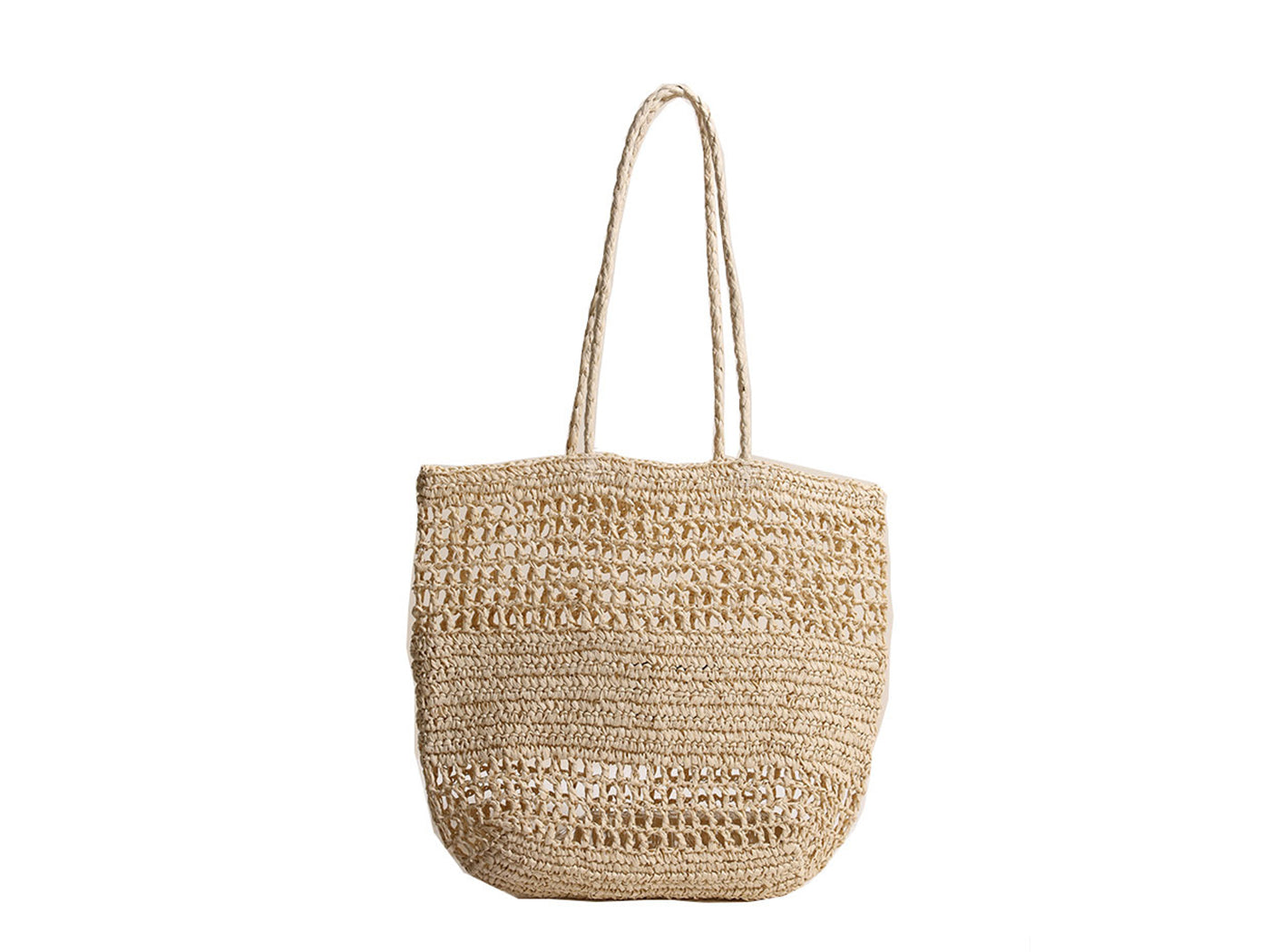 Women's Paper Woven Mesh Hollow Tote Shoulder Bag