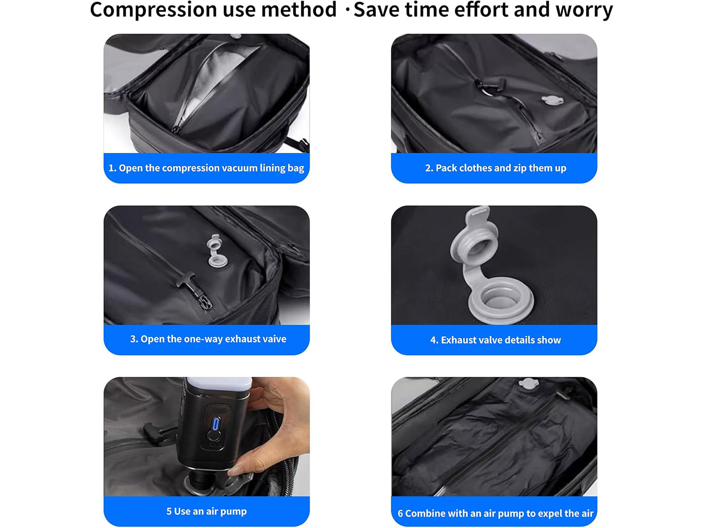 8cm Expandable Vacuum Compression Travel Backpack