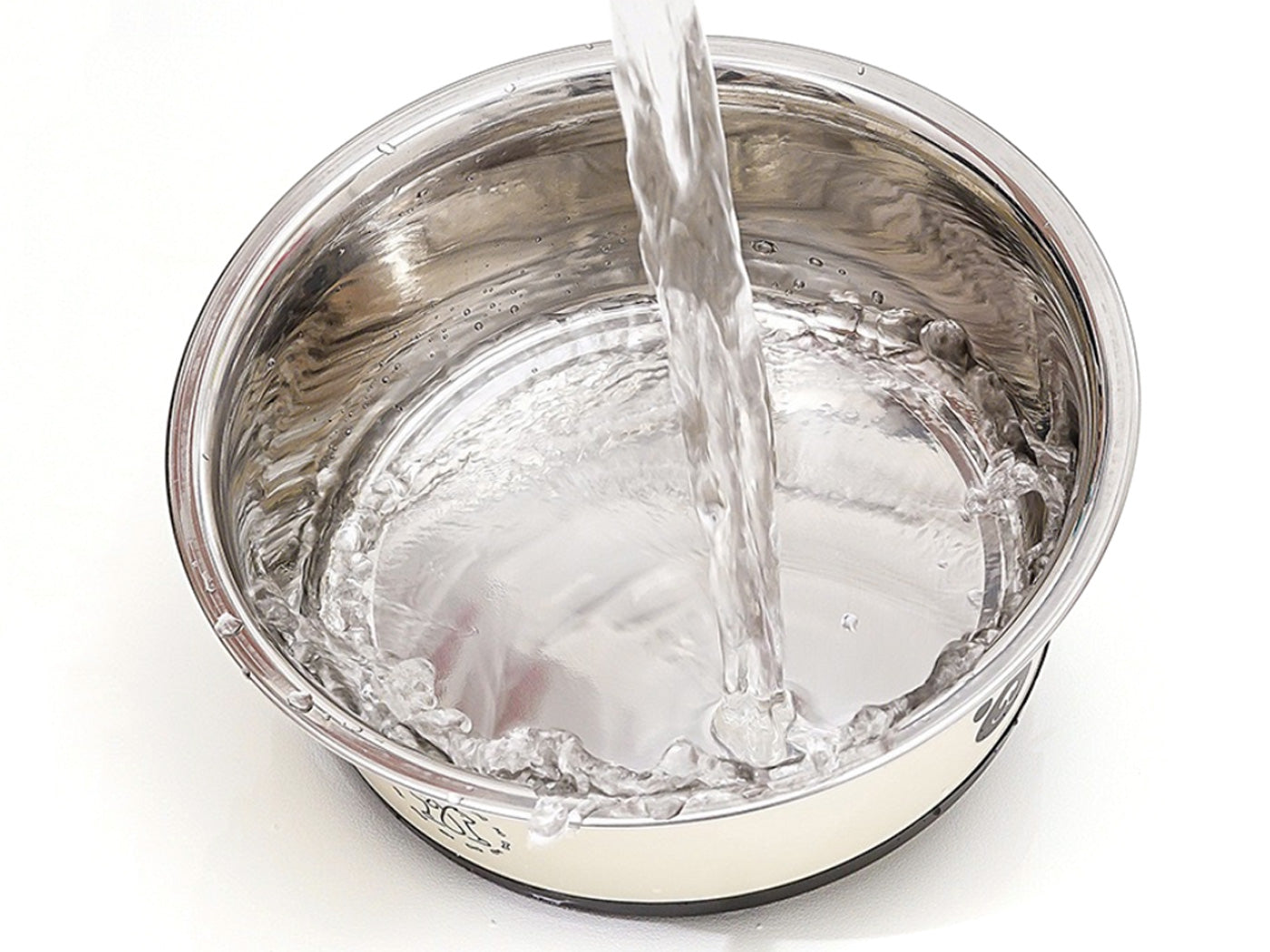 2L Stainless Steel Pet Feeding Bowl 25cm Non-Slip Dog Cat Food Water Bowl