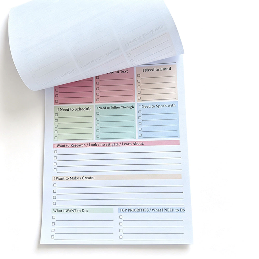 Brain Dump Notepad Planner Notebook for Students Teachers and Office Staff