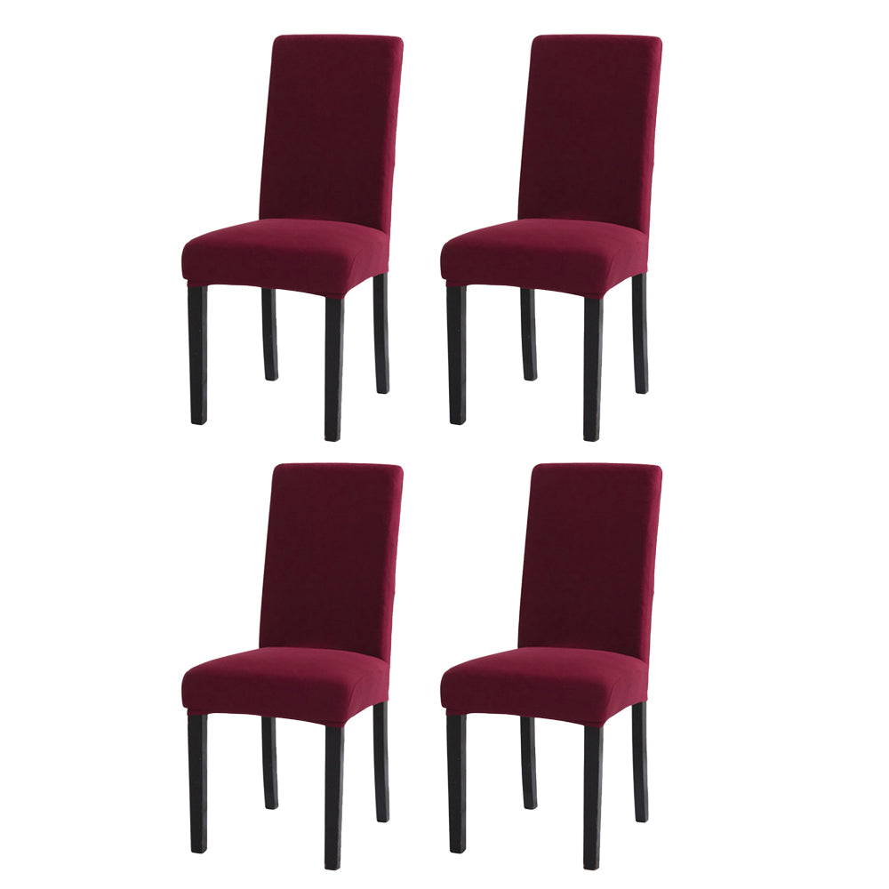 4Pcs Stretch Dining Chair Slipcover-Wine Red