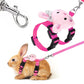 4Pcs Adjustable Rabbit Leash and Harness Set with Vest Style for Small Pets