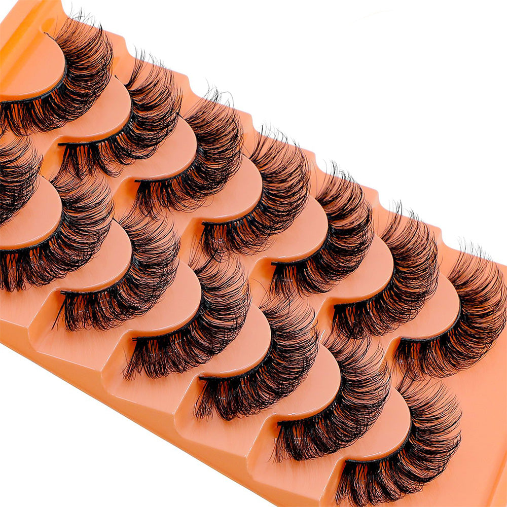 28 Pairs Lashes Full Volume False Eyelashes Synthetic Fibers Eyelashes Natural Look Cat Eye