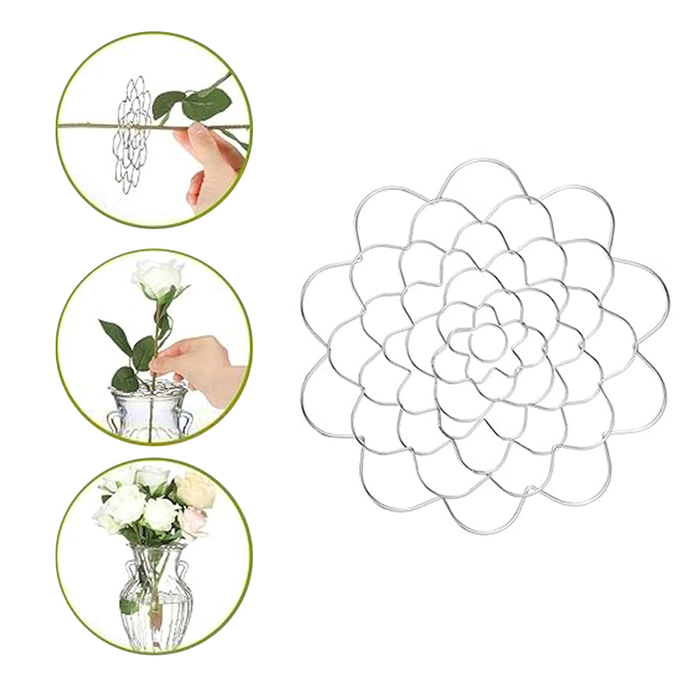 6Pcs 4/5/6 Inch Stainless Steel Reusable Flower Arranger Holder
