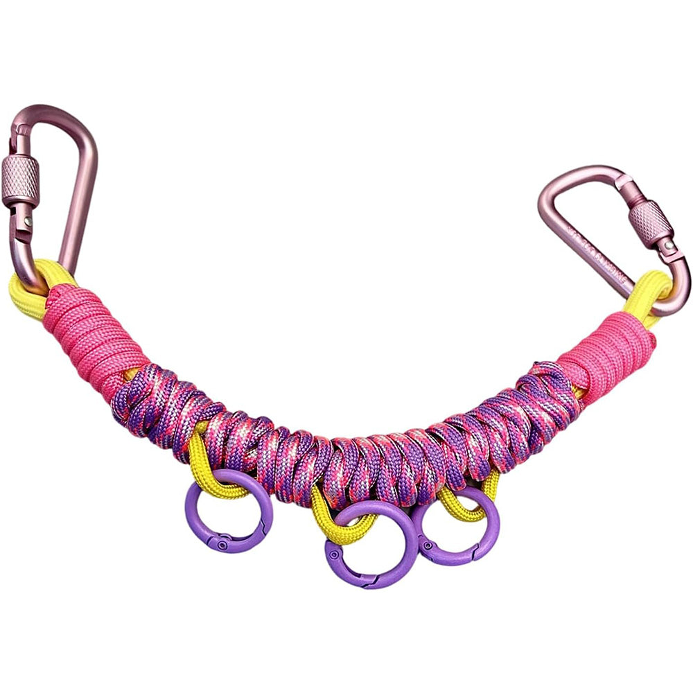 3 PCS Handwoven Paracord Backpack Gear Hanger Chains with Carabiners