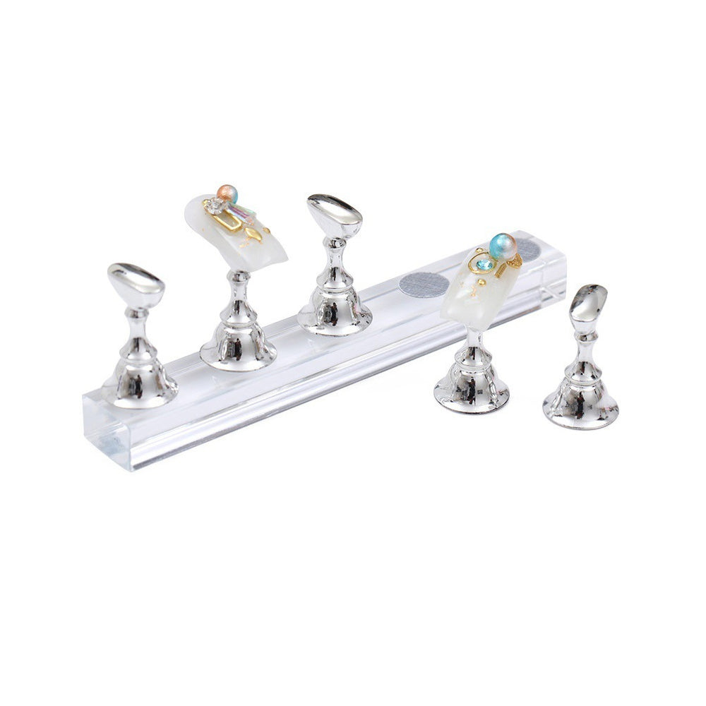 2 Sets Acrylic Magnetic Fake Nails Display Stand for Nails Painting Practices
