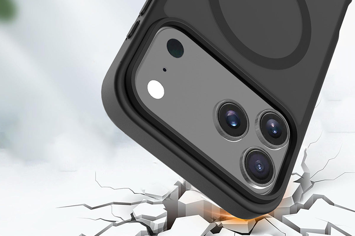 Magnetic MagSafe Phone Case for iPhone 17 Pro Max 17Air Shockproof Matte Protective Cover-Black