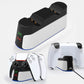 Dual PS5 Controller Fast Charging Dock with RGB Lights