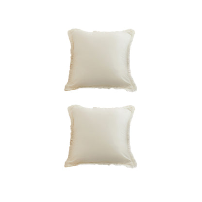 2Pcs 45x45cm Tassel Trim Throw Pillow Cover