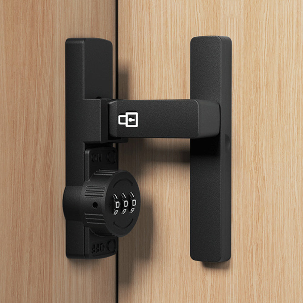 2Pcs Black Password Right Angle Luminous Lock Sliding Barn Door Latch