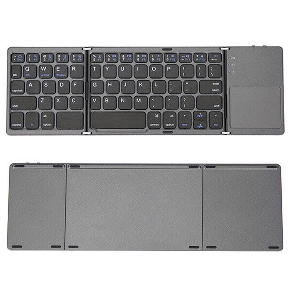 Foldable Bluetooth Keyboard with Touchpad Full-Size Travel Keyboards for Windows iOS Android