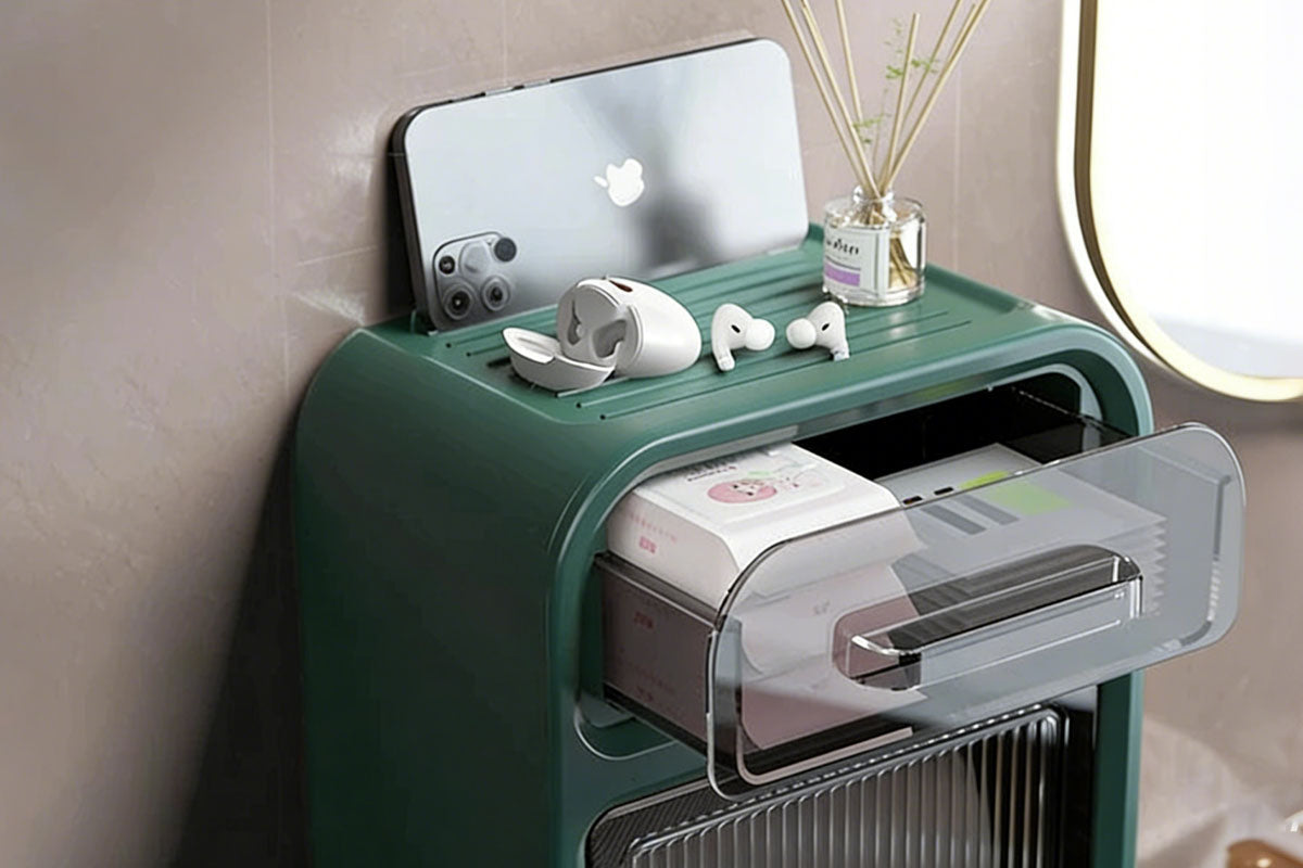 Wall Mount Tissue Holder with Clear Window Large Capacity Paper Dispenser for Bathroom