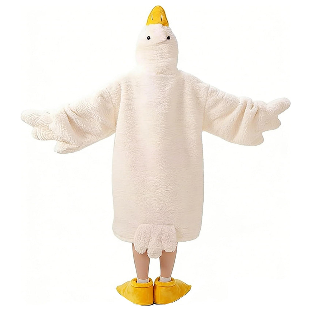 Oversized Hoodie Blanket Cartoon Goose Fleece Wearable Blanket-Style 1